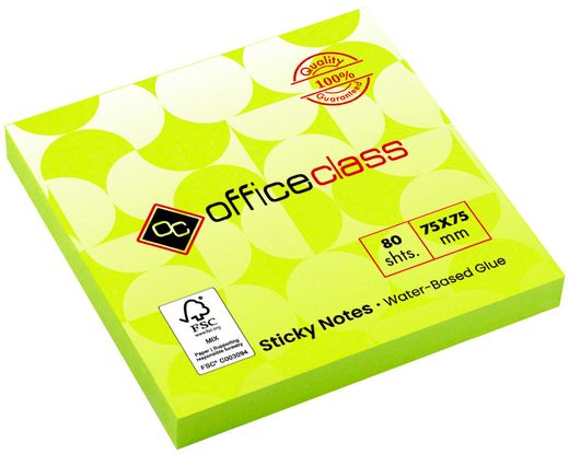 Taco de notas adhesivas FSC de 75 x 75 mm. Varios colores