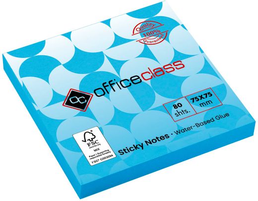 Taco de notas adhesivas FSC de 75 x 75 mm. Varios colores