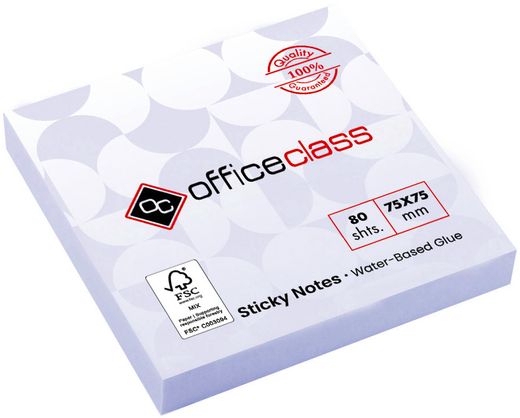 Taco de notas adhesivas FSC de 75 x 75 mm. Varios colores
