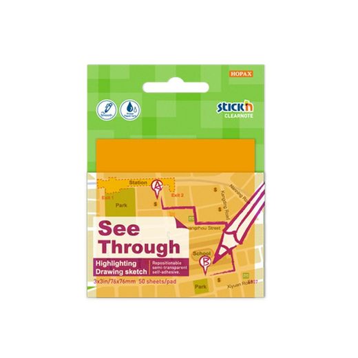 Blocs-notes semi-transparents 76 x 76 mm