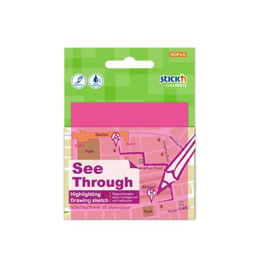 Blocs-notes semi-transparents 76 x 76 mm