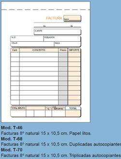 Talonarios de facturas Loan. 6  tamaños.