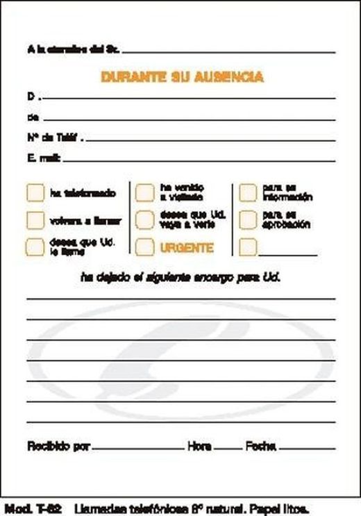 Talons de prêt d'appel téléphonique