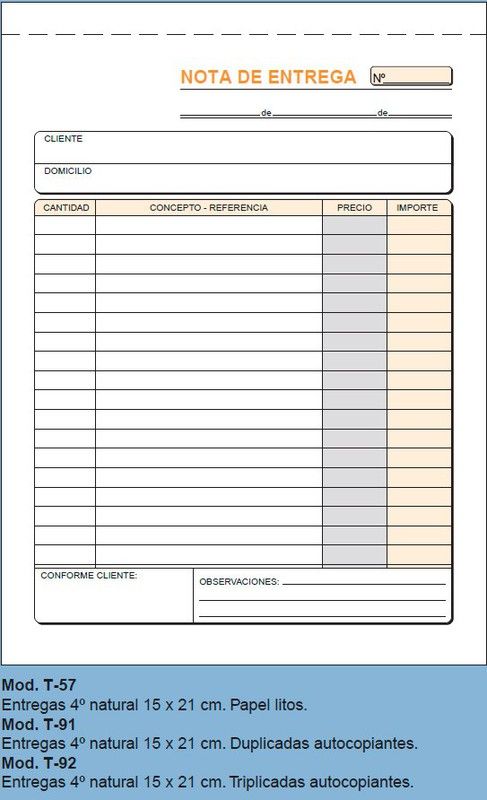 Talons des bordereaux de livraison de prêt. Plusieurs modèles.