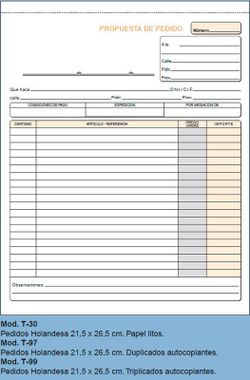 Carnets de commandes de prêt. 2 tailles