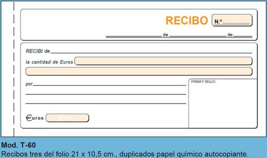 Talonarios de recibos Loan. Varios modelos