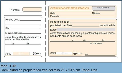 Talonarios de recibos Loan. Varios modelos