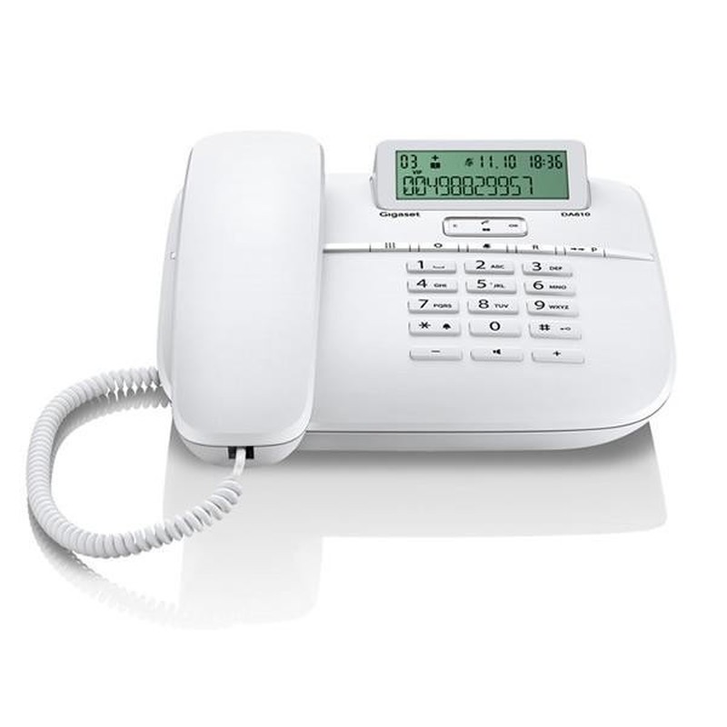 Teléfono sobremesa y oficina GIGASET DA610 blanco y negro — Cartabon