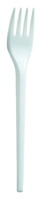 Tenedor blanco Plastico. 100 unidades
