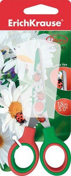 Tesoura escolar 13 cm decorada com vários desenhos
