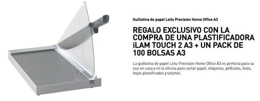 Touch 2 ILAM A3 + bolsas = Regalo guillotina Leitz Home Office A3
