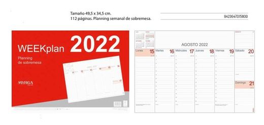 Vade sobremesa con planning semanal