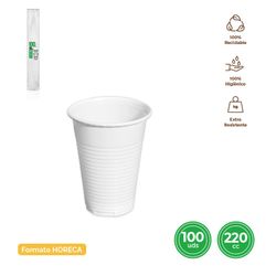 Vaso Irrompible Blanco 220 cc Pp 100 unidades