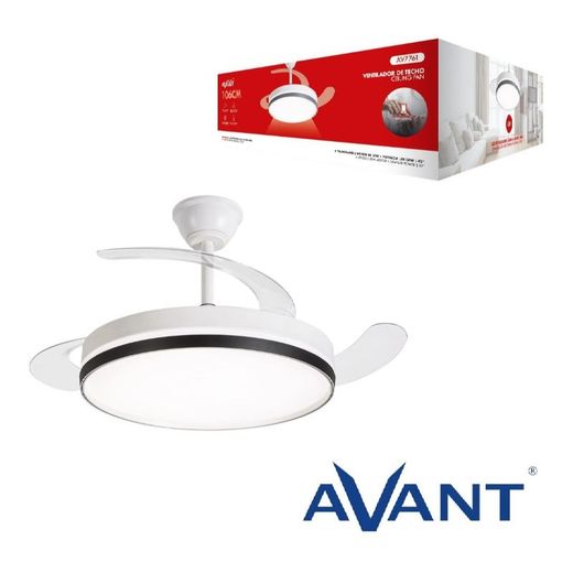 Ventilador Avant de techo de 42" y retractil 30w motor y 36w led
