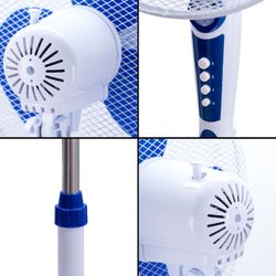 Ventilateur sur Pied 16" Base Ronde 45W 40cm