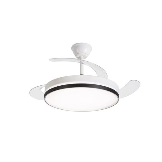 Ventilador de techo con aspas retráctiles blanco/negro