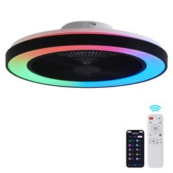 Ventilador de techo + luz multicolor - Diametro 49cm