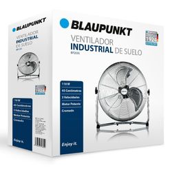 Ventilador industrial cromado de suelo 45cm 110W Blaupunkt