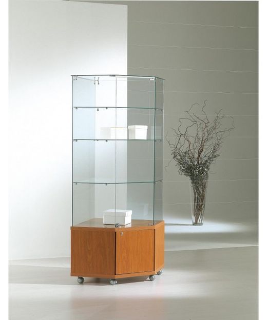 Vitrine 180 x 68 x 68 cm. Angular, buck e 3 prateleiras
