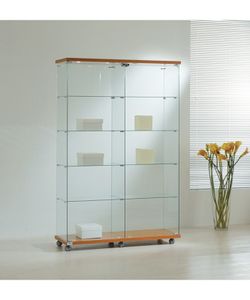 Vitrina 181 x 117 x 40 c. 2 módulos, 8 estantes, con luz