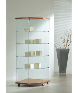 Vitrina 181 x 68 x 68 cm. Angular, 4 estantes, con luz