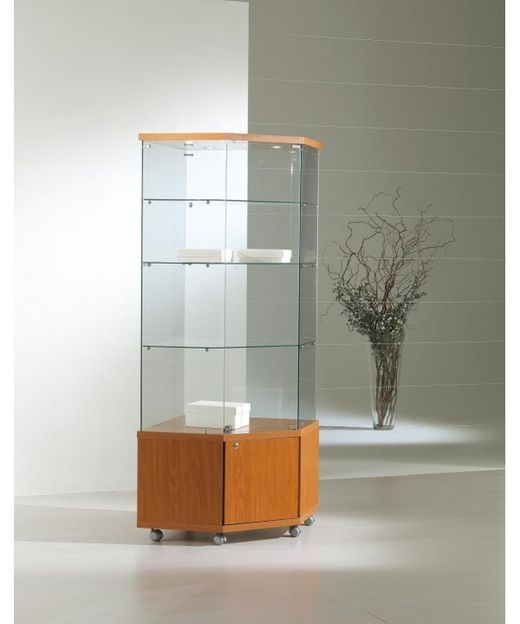 Vitrine 181 x 68 x 68 cm. Angular, buck, 3 prateleiras, leve
