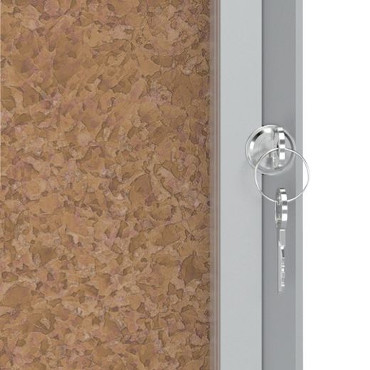 Vitrine interna Nobo. Porta de batente e superfície em cortiça. Três tamanhos