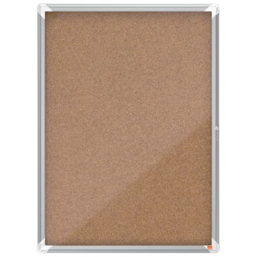 Vitrine interna Nobo. Porta de batente e superfície em cortiça. Três tamanhos