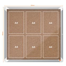 Vitrine interna Nobo. Porta de batente e superfície em cortiça. Três tamanhos