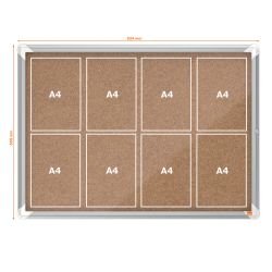 Vitrine interne Nobo. Porte batterie et surface sur le patio. Trois tailles