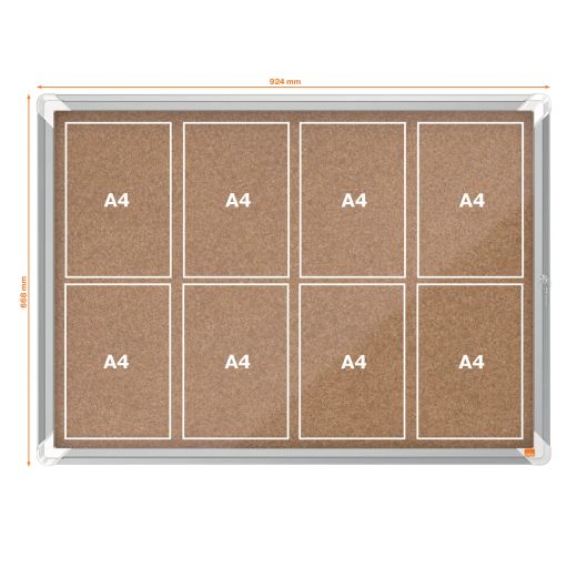 Vitrine interne Nobo. Porte batterie et surface sur le patio. Trois tailles