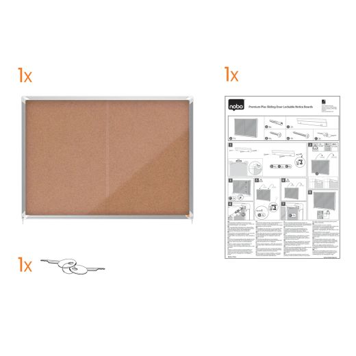 Vitrine interne Nobo. Porte courante et surface sur le patio. Deux tailles