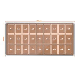 Vitrine interne Nobo. Porte courante et surface sur le patio. Deux tailles