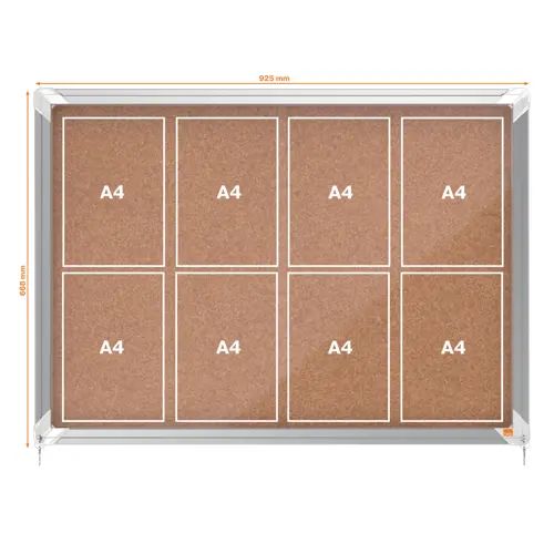 Vitrine interne Nobo. Porte courante et surface sur le patio. Deux tailles