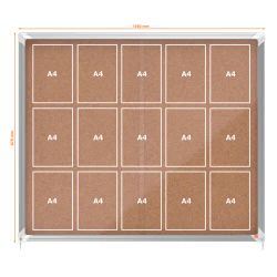 Vitrine interne Nobo. Porte courante et surface sur le patio. Deux tailles