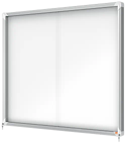 Vitrine interne Nobo. Support coulissant et surface magnétique. Quatre tailles