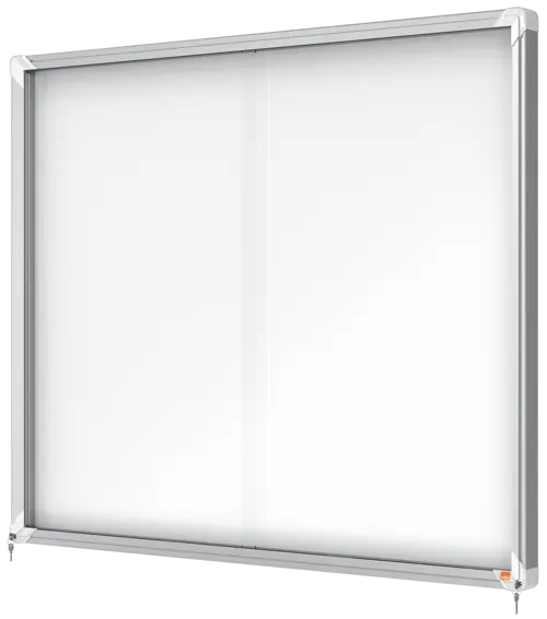 Vitrine interne Nobo. Support coulissant et surface magnétique. Quatre tailles