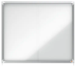 Vitrine interne Nobo. Support coulissant et surface magnétique. Quatre tailles
